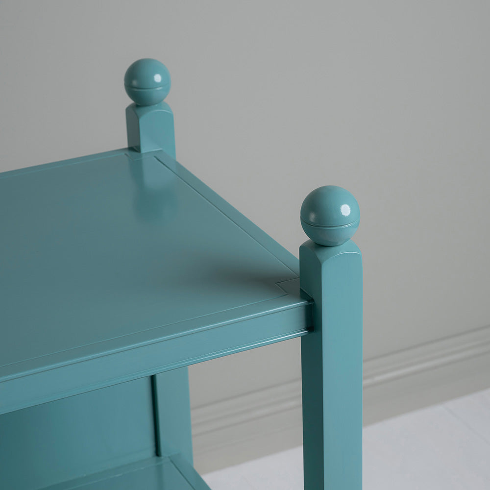 Design Closeup of Slumber Bedside Table, Turquoise Blue - By NiX Studio