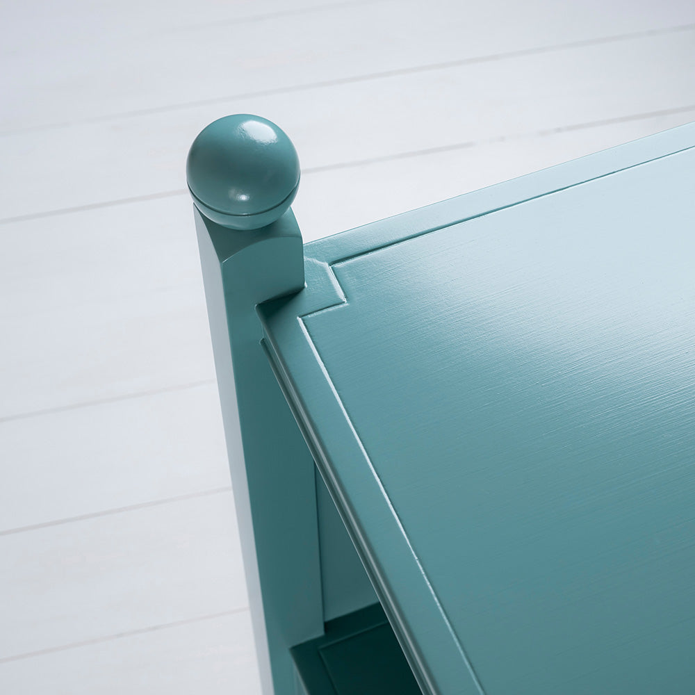 Top View Closeup of Slumber Bedside Table, Turquoise Blue - By NiX 