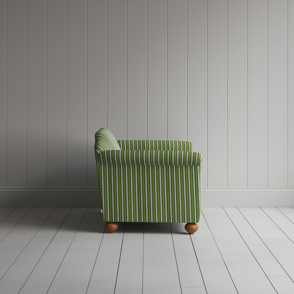  Side profile of a luxury cotton love seat by Nicola Harding. 