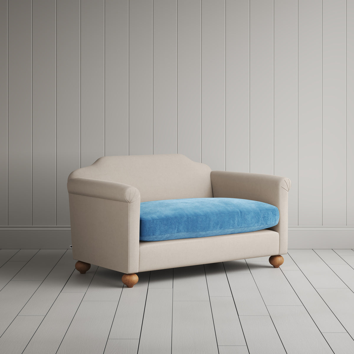 Dolittle BIG LOVE Seat in Laidback Linen Dove Frame and Classic Corduroy Harbour Blue Seat
