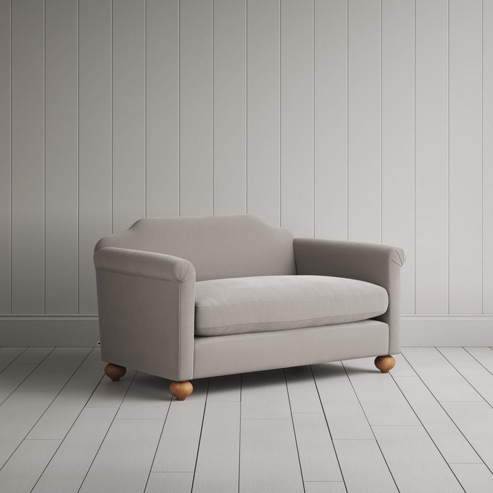Dolittle Big Love Seat in intelligent velvet moonstone, angled view by NiX.