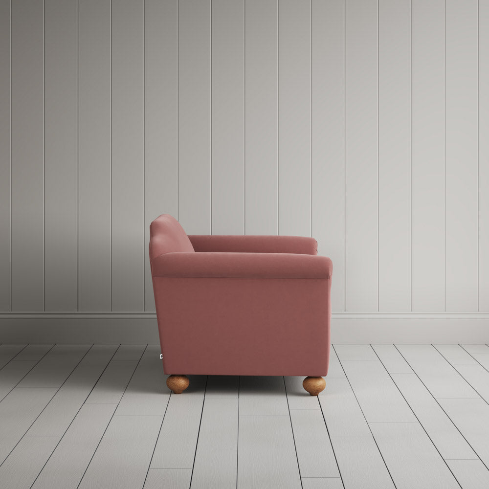  Dolittle Big Love Seat intelligent velvet rose, side view by Nicola Harding. 
