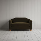 Dolittle Big Love Seat in intelligent velvet seaweed, front view by Nicola Harding.