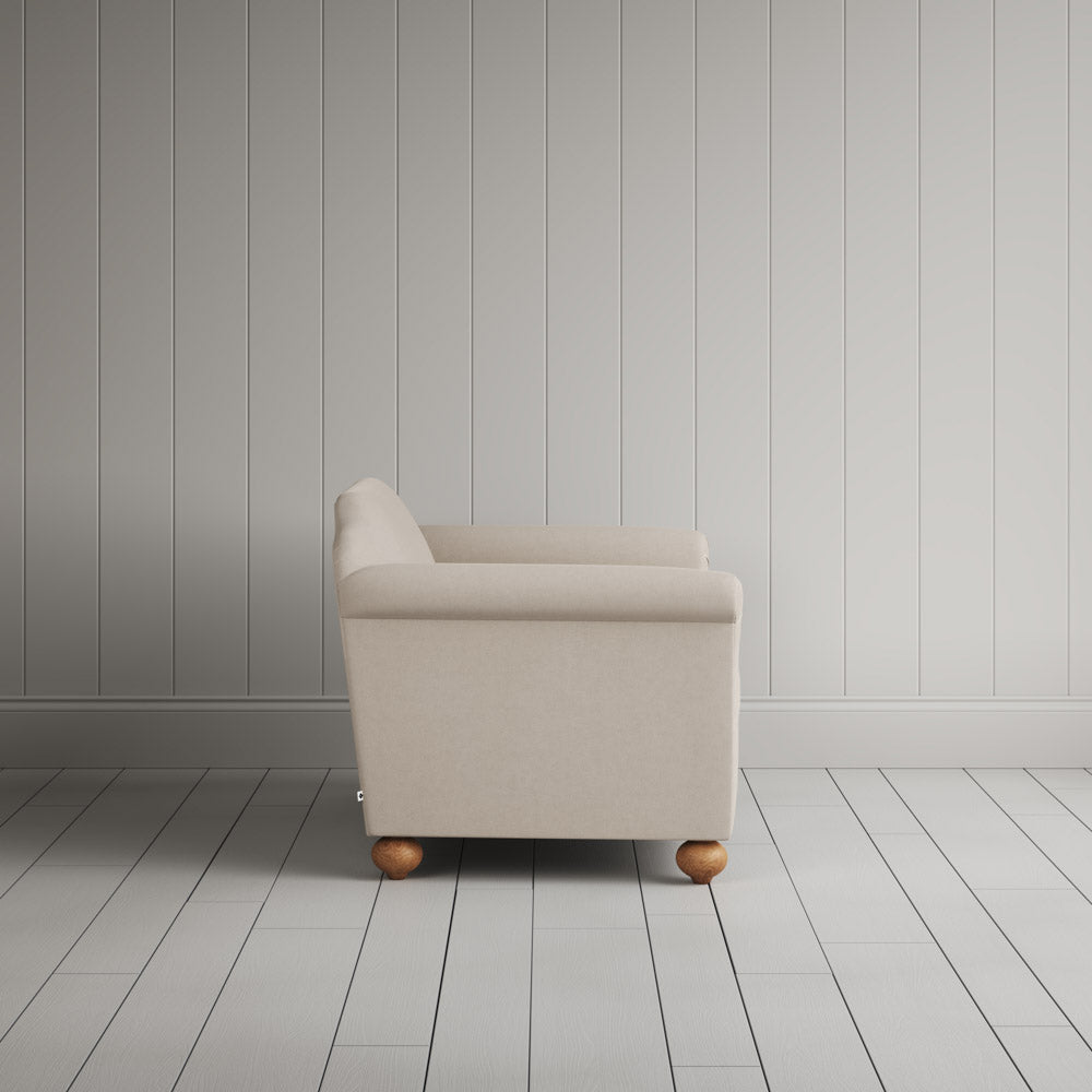  Dolittle Big Love Seat laidback linen dove, side view by NiX. 