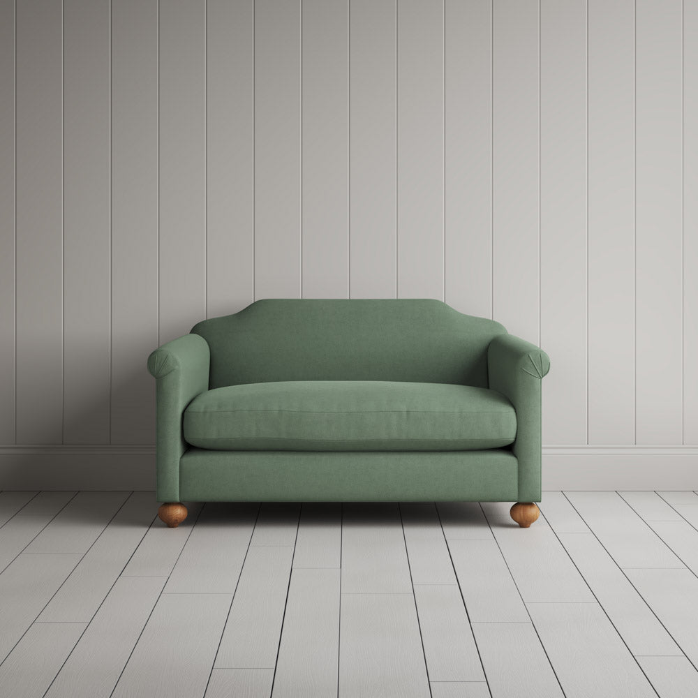  Dolittle Big Love Seat in laidback linen moss, front view by NiX. 