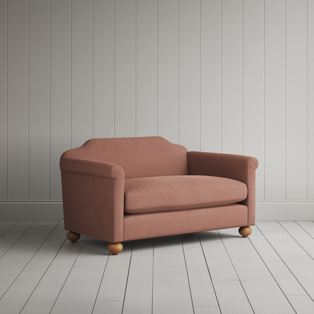  Dolittle Big Love Seat in laidback linen roseberry, angled view by NiX. 