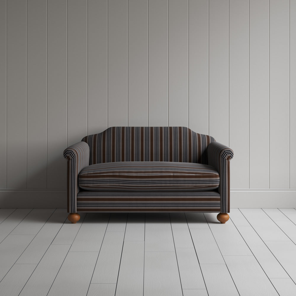  Dolittle Big Love Seat in charcoal regatta cotton, front view by Nicola Harding. 