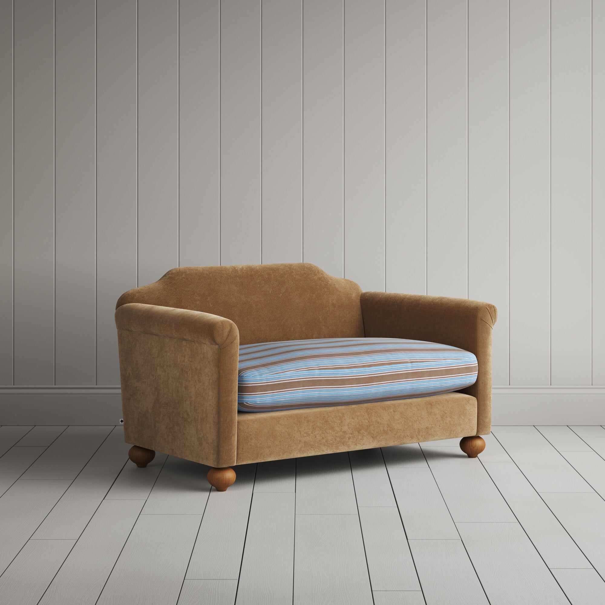  Dolittle BIG LOVE Seat in Classic Corduroy Stone Beige Frame and Regatta Blue Seat 