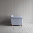 Dolittle Big Love Seat aqua brown ticking cotton, side view by NiX.