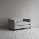 Dolittle Big Love Seat in blue brown ticking cotton, angled view by NiX.
