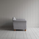 Dolittle Big Love Seat blue brown ticking cotton, side view by NiX.