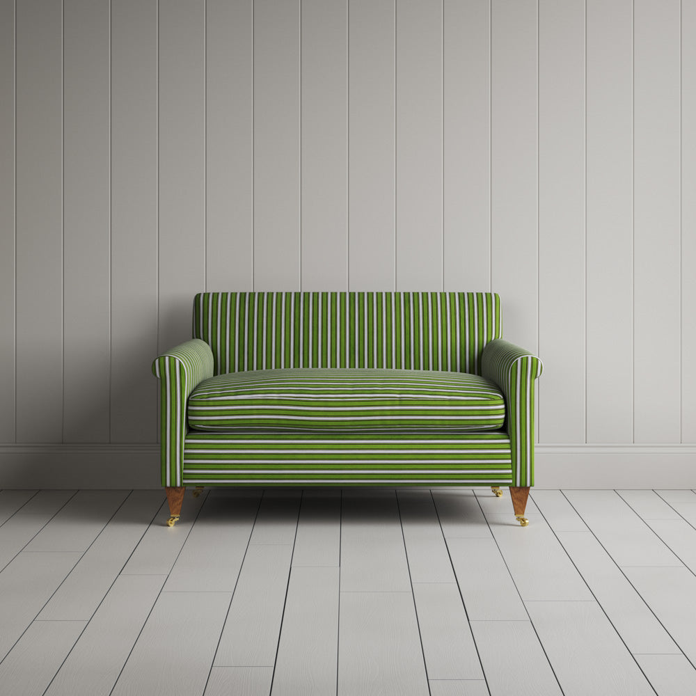  Idler Big Love Seat in green and wine colonnade cotton, full front view by NiX. 
