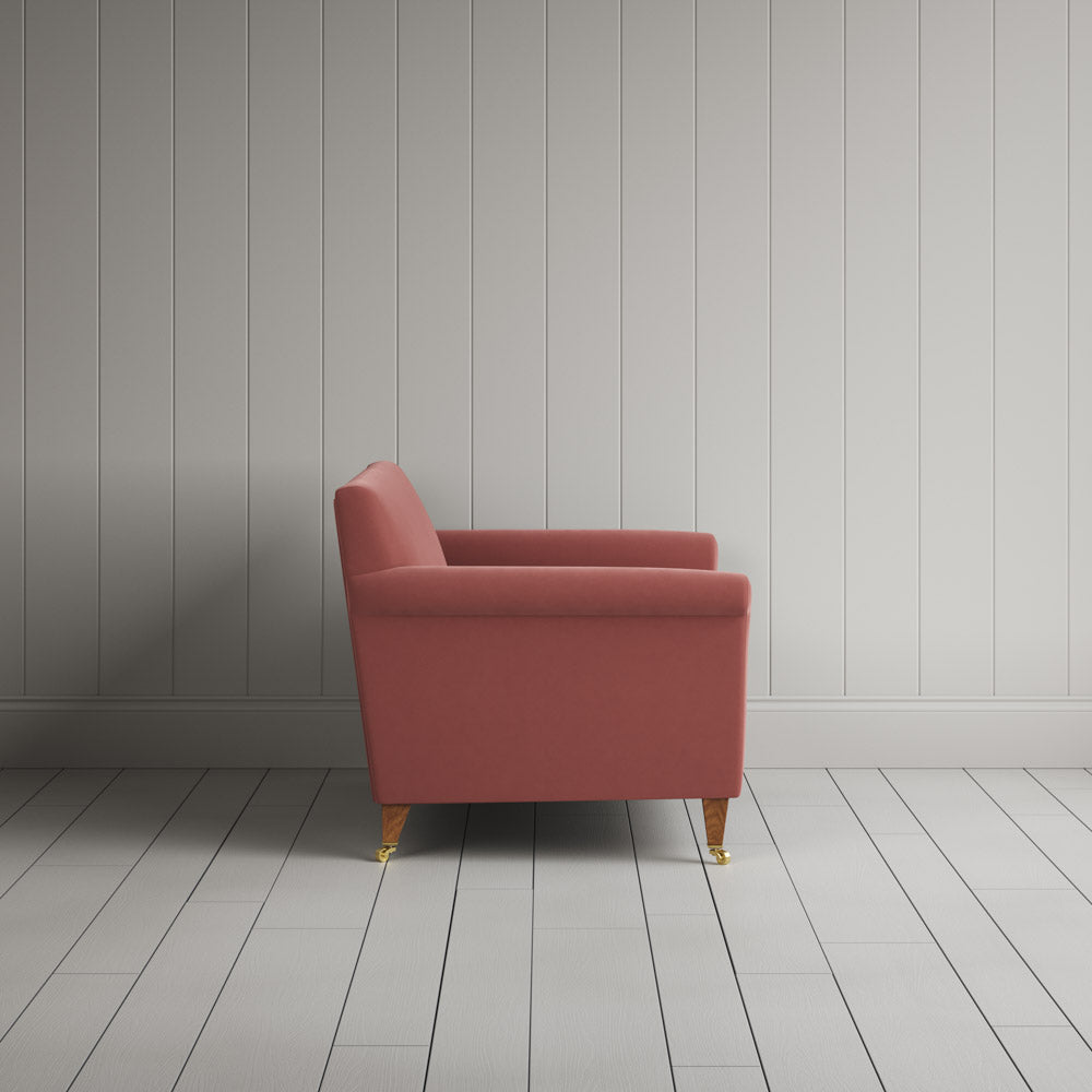 Idler Big Love Seat in damson velvet, side profile view by NiX.