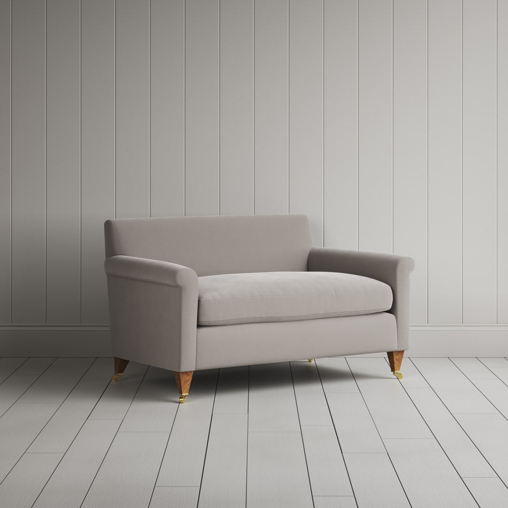  Angled view of the Moonstone velvet Idler BIG LOVE seat by Nix. 