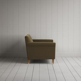 Side profile of the Idler seat in Sepia Intelligent Velvet by Nix.