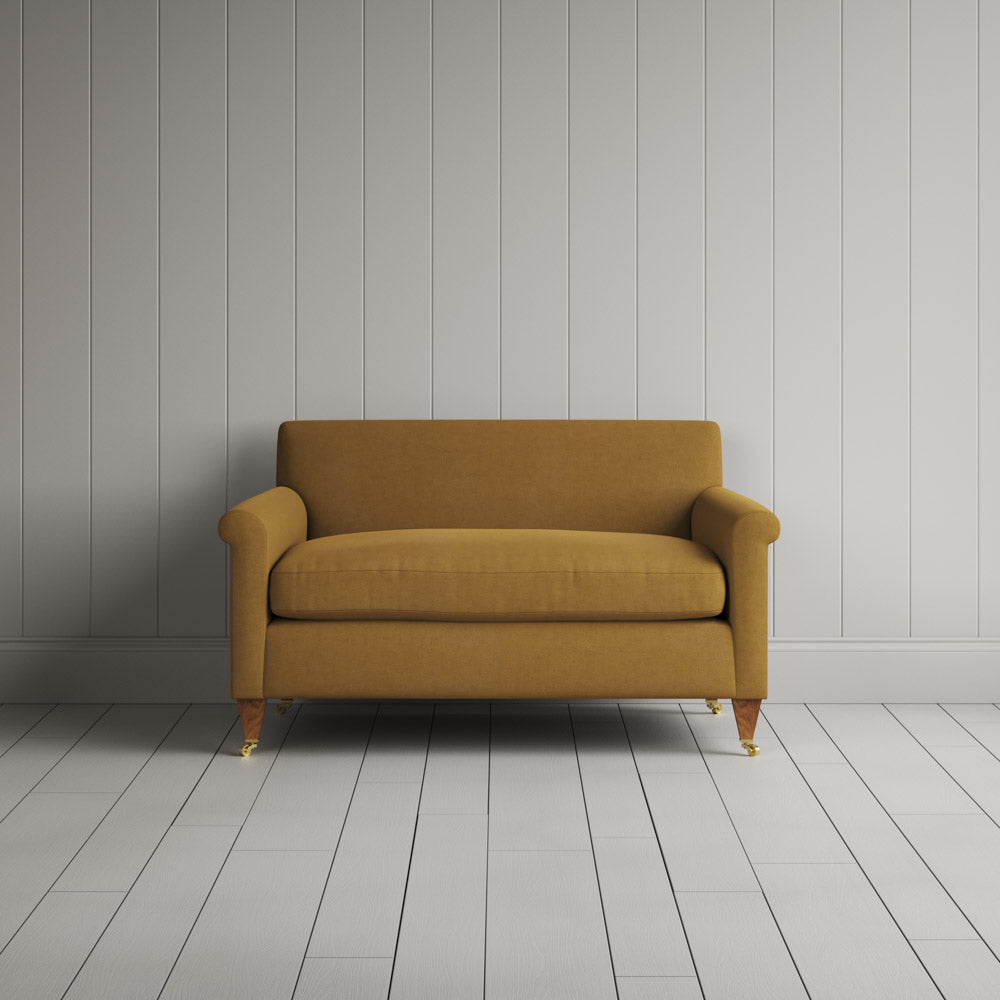  Front view of the Idler BIG LOVE seat in Ochre Laidback Linen by Nix. 