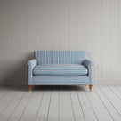 Front view of blue Slow Lane cotton linen Idler love seat by Nix.