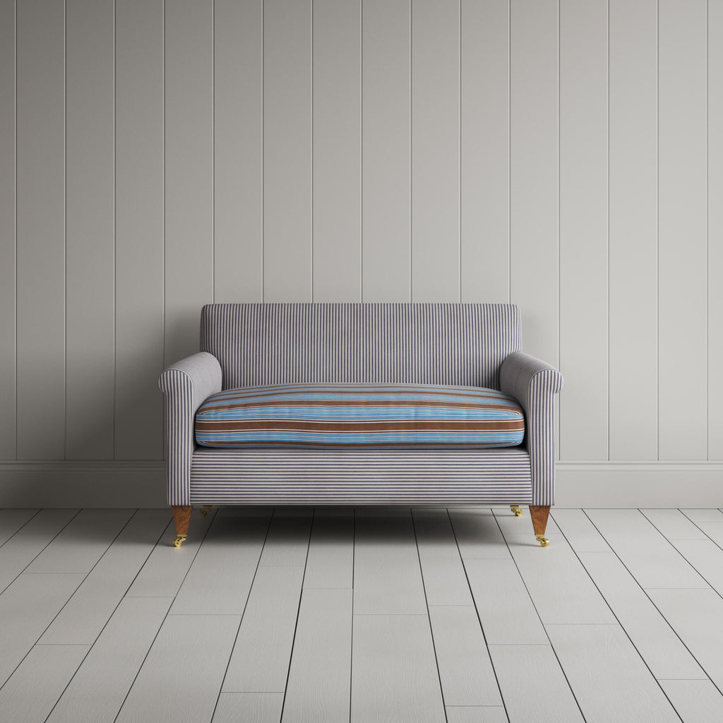  Idler BIG LOVE Seat in Ticking Blue Brown Frame and Regatta Blue Seat 