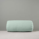 Front Side of Bask Bolster Cushion in Laidback Linen, Sky - Nicola Harding