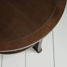 Design Closeup of Round Perk Coffee Table, Smoky Stained Oak - By NiX