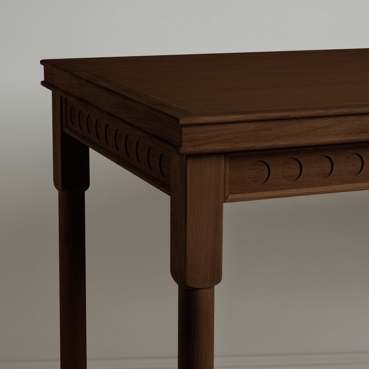 Scribble Desk, Smoky Stained Oak, Design Closeup - NiX