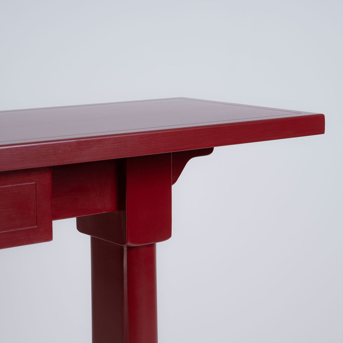 Edge Design Closeup of Keepsake Red(Pomegranate) Console Table - Nicola Harding