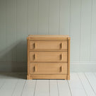 Shipshape Chest of Drawers in Natural Oak with 3 Drawers, Front View – By NiX
