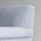 Arm and back details of the Aqua Brown sofa, showing the durable cotton stripe weave.