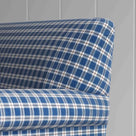 Back details of a premium plaid cotton love seat by Nicola Harding.