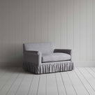 Curtain Call Love Seat in Ticking Cotton, Blue Brown - Nicola Harding