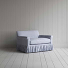 Curtain Call Love Seat in Ticking Cotton, Aqua Brown - Nicola Harding
