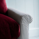 End-of-the-Line - Comfort Zone 3 Seater Sofa in Ticking Blue Brown Frame & Laidback Linen Midnight Seat