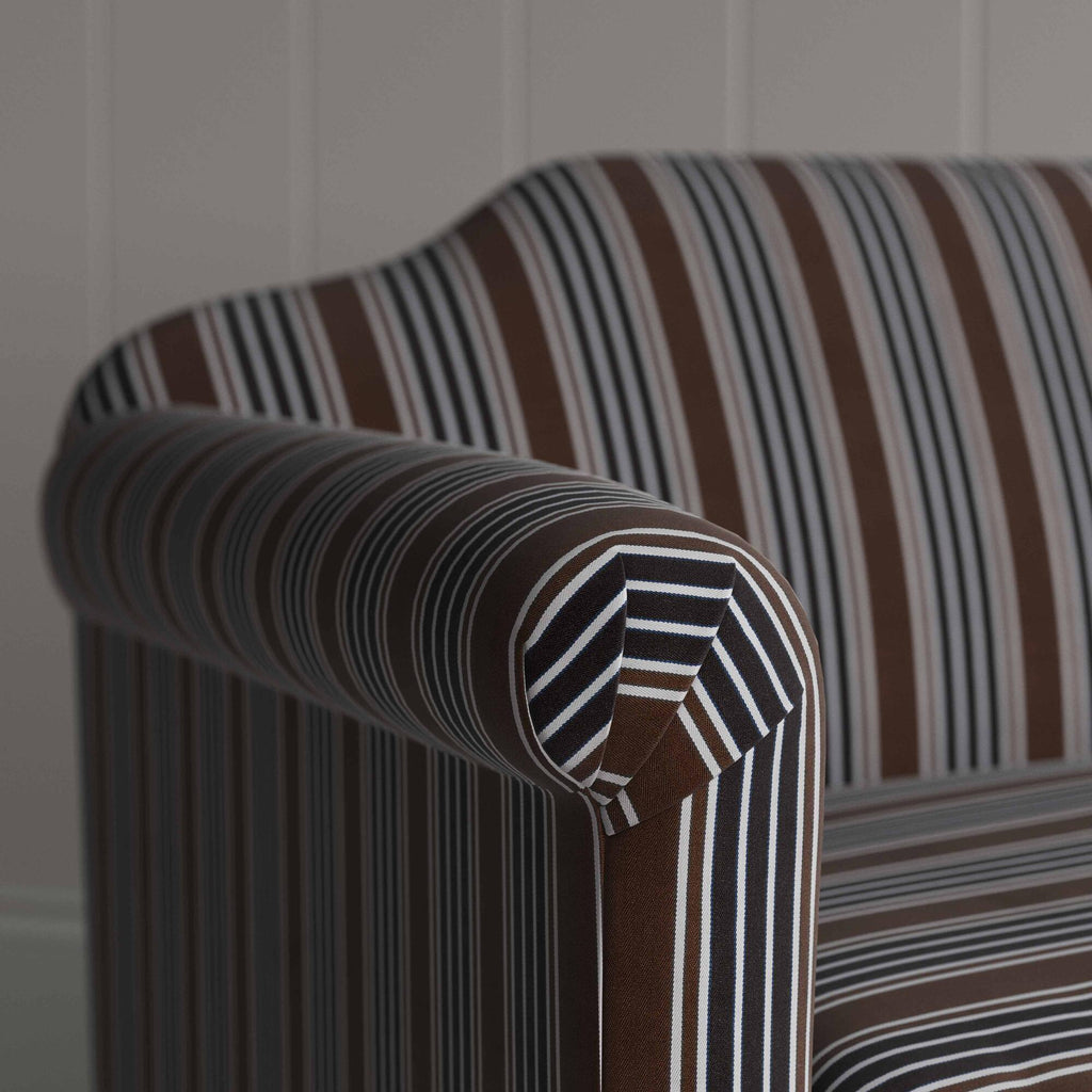  Arm detail in Regatta Cotton, highlighting the charcoal multi-stripe weave. 