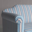 Dolittle Big Love Seat blue fabric armrest detail shot by NiX.