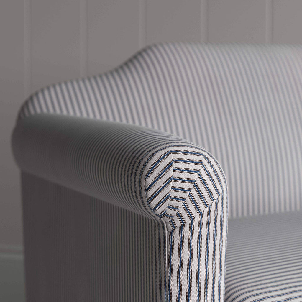  Dolittle Big Love Seat blue brown cotton armrest detail shot by NiX. 