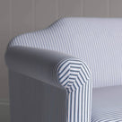 Dolittle Big Love Seat close-up detail of ticking cotton armrest by NiX.