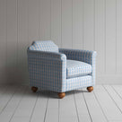 Dolittle Armchair in Square Deal Cotton, Blue Brown - Nicola Harding