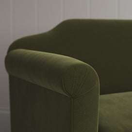 Close-up of the tailored armrest on the Dolittle love seat sofa by NiX.
