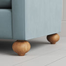 Detail of the spherical timber feet on the NiX love seat.