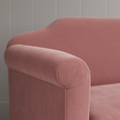 Dolittle Big Love Seat rose velvet armrest detail shot by Nicola Harding.