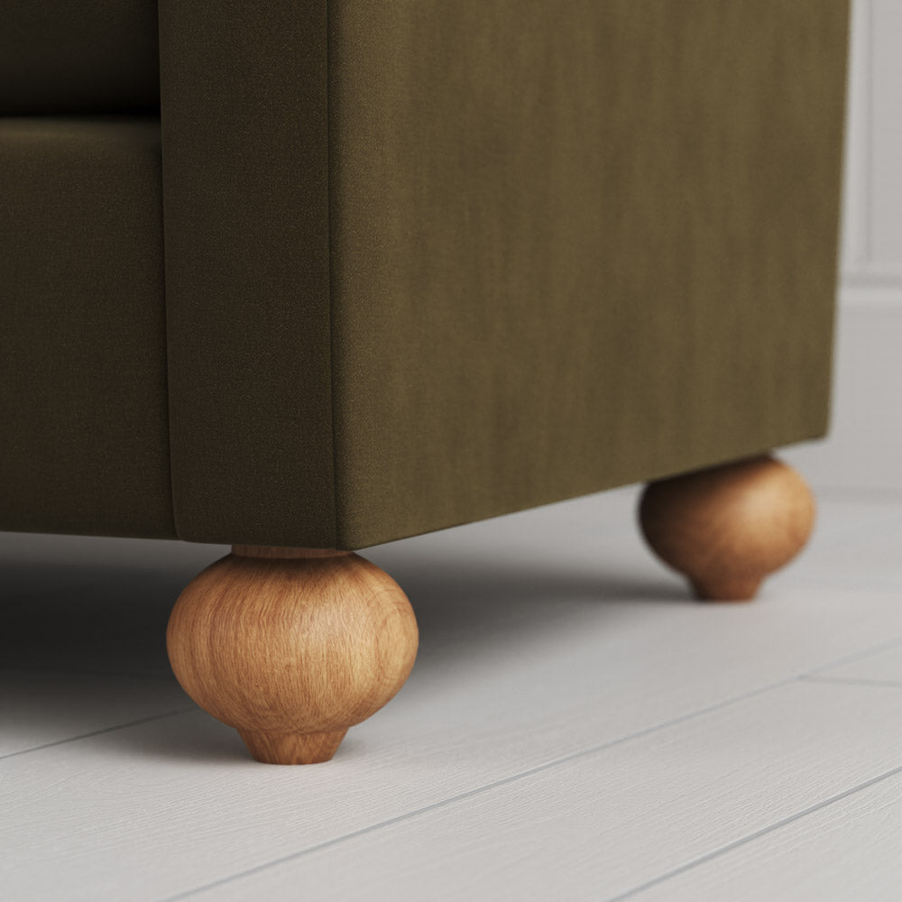 Dolittle Big Love Seat close-up detail of the spherical feet by Nicola Harding.