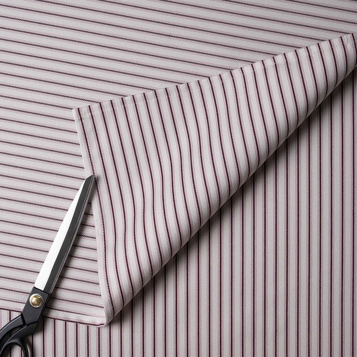 Ticking Cotton, Berry Fabric With Scissor - NiX