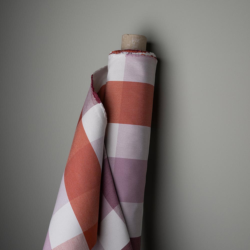  Checkmate Cotton, Berry, Fabric Roll - Nicola Harding 