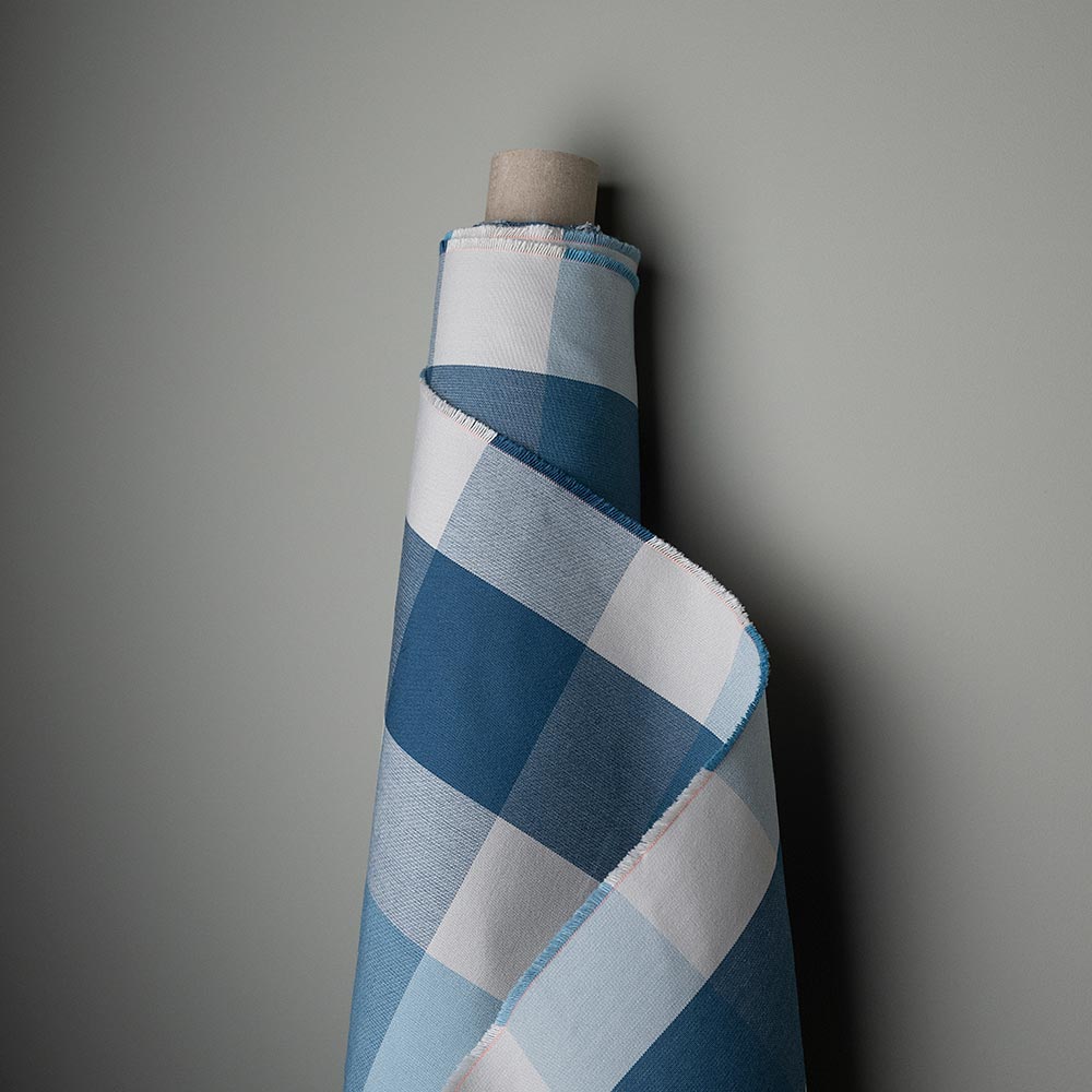  Checkmate Cotton, Blue Fabric Roll - Nicola Harding 
