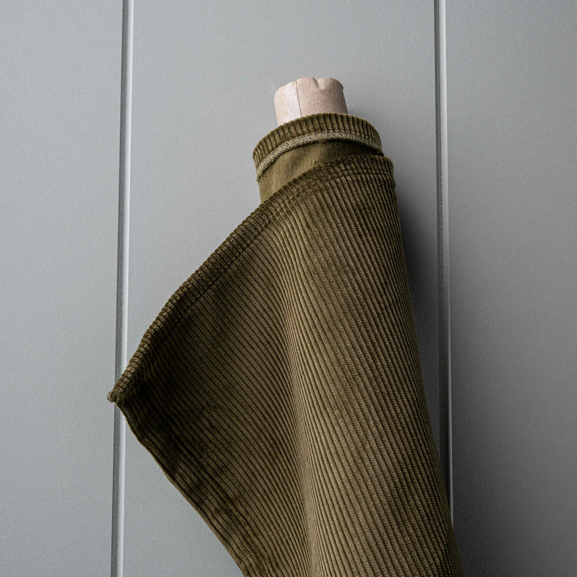  Roll of Caper Classic Corduroy fabric for bespoke Nicola Harding upholstery. 