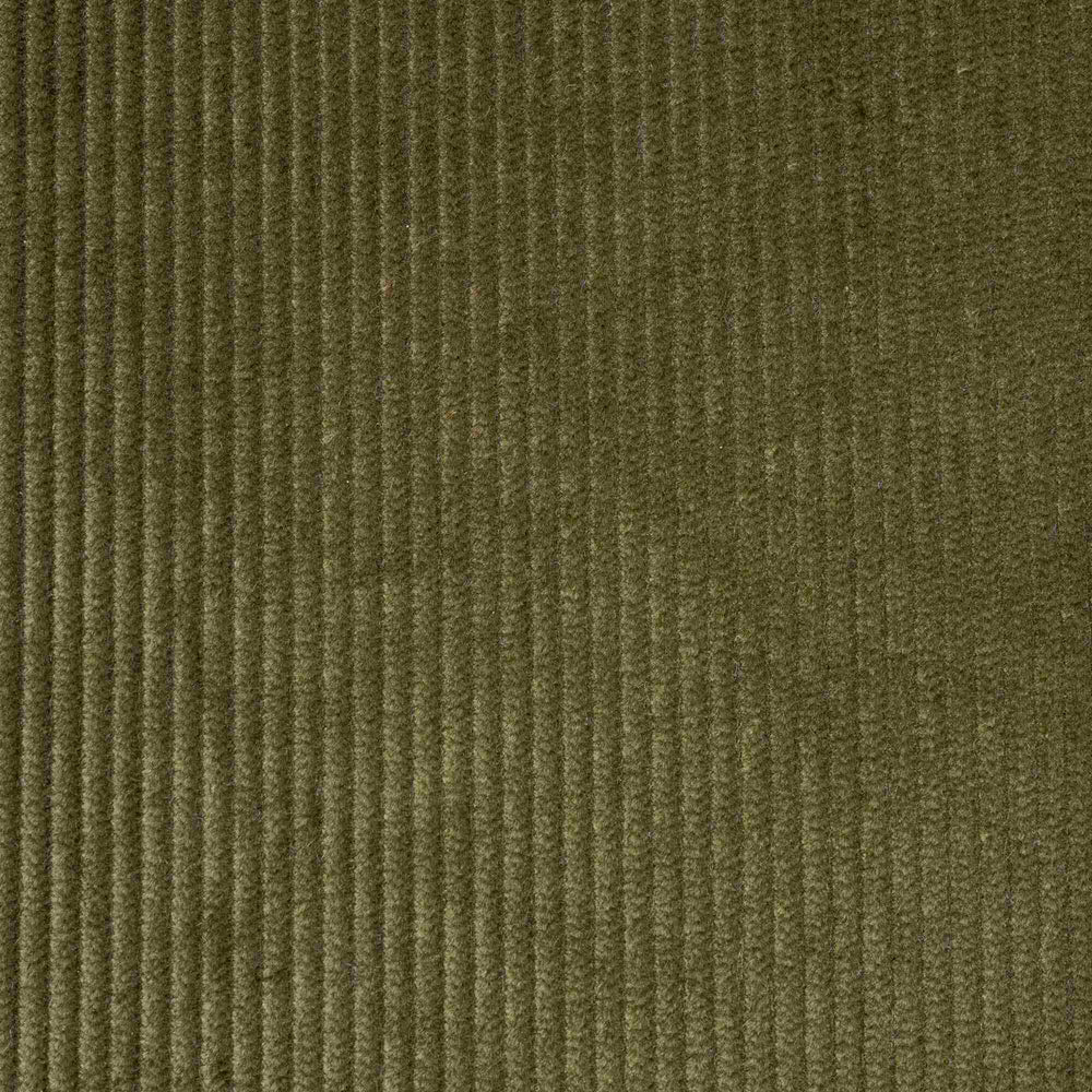 Flat lay of Caper Classic Corduroy, a muted green ribbed fabric for luxury seating.