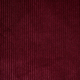 Flat lay of Cherry Classic Corduroy, a warm red ribbed cotton fabric for luxury seating.