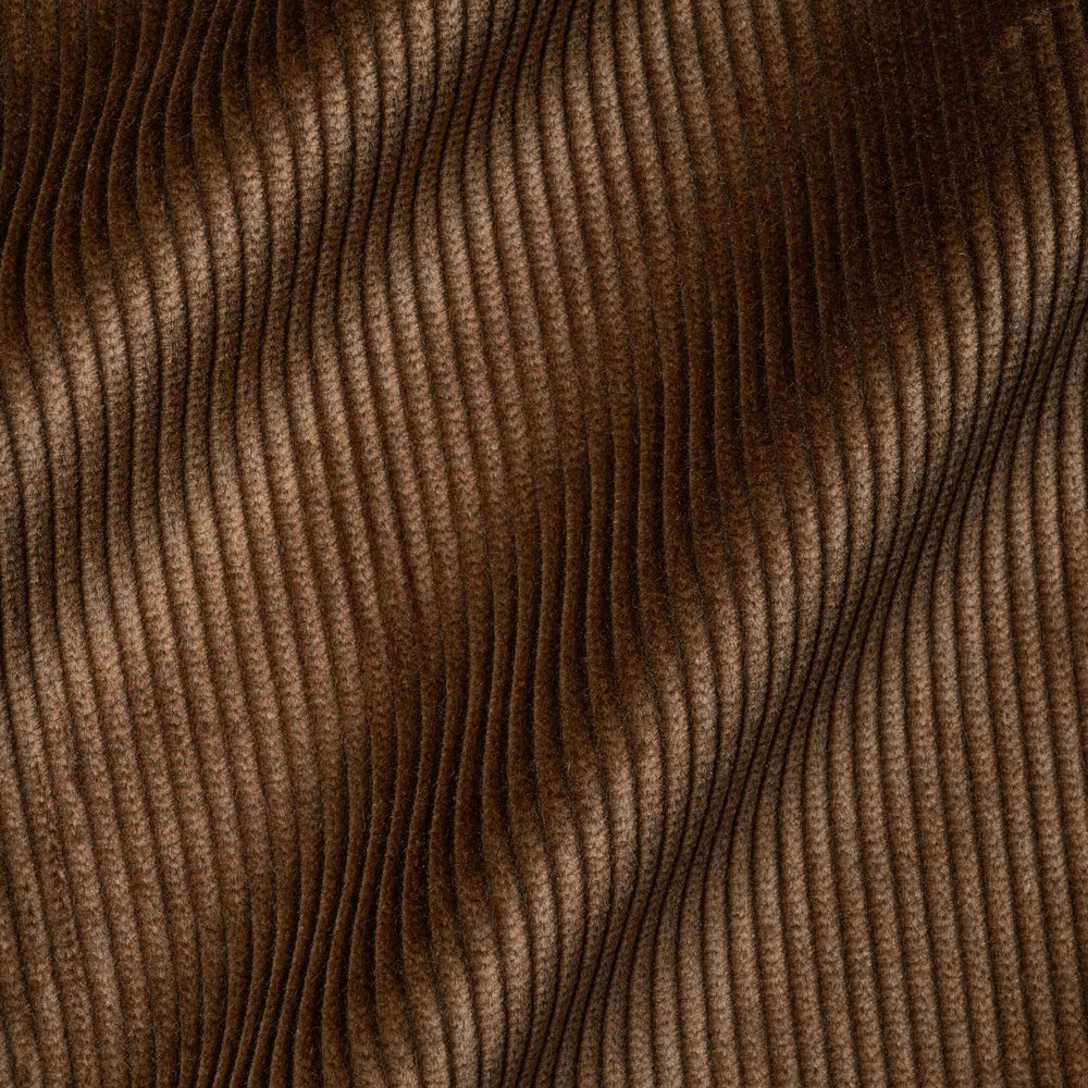 Close-up texture of the durable Tobacco corduroy 