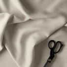 Laidback Linen, Dove fabric with scissor on it.