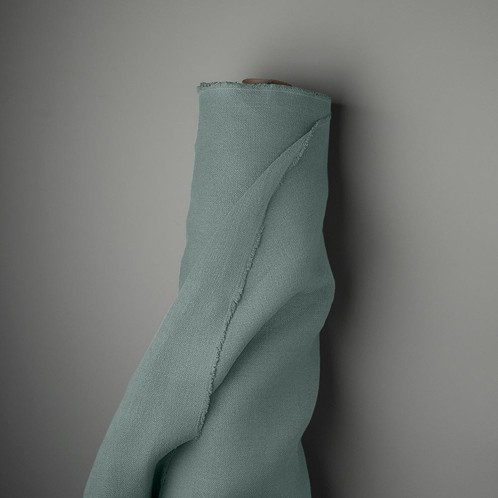  Hither Hexagonal Ottoman in Laidback Linen Mineral - Nicola Harding 